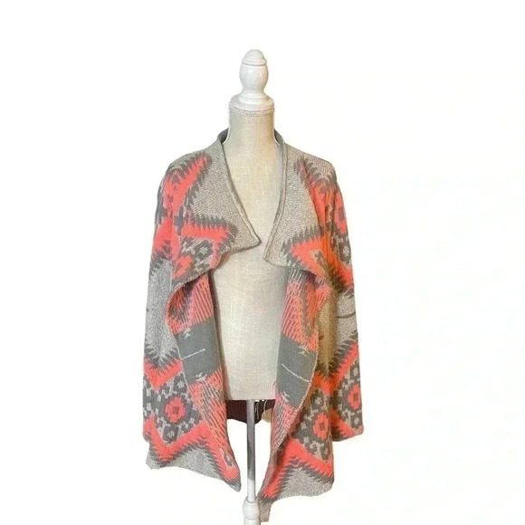 Hit List Los Angeles Western Tribal Aztec Open Cardigan Sweater Women’s Size XL - Picture 3 of 11